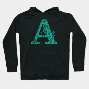 Letter A mint Hoodie